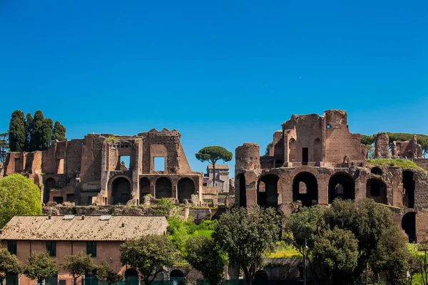 Templo de Apolo Palatinus no monte Palatino da Roma antiga e Circo Máximo — Fotografia de Stock