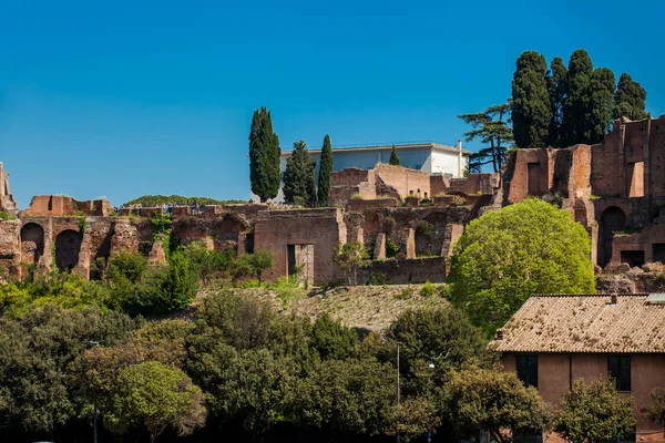 Templo de Apolo Palatinus no monte Palatino da Roma antiga e Circo Máximo — Fotografia de Stock