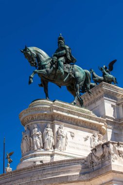 Vittorio Emanuele Ii Anıtı'nın heykellerinin detayları, Altare della Patria olarak da adlandırılan bir anıt, Birleşik İtalya'nın ilk kralı Victor Emmanuel Ii'nin onuruna inşa edilmiş bir anıttır.
