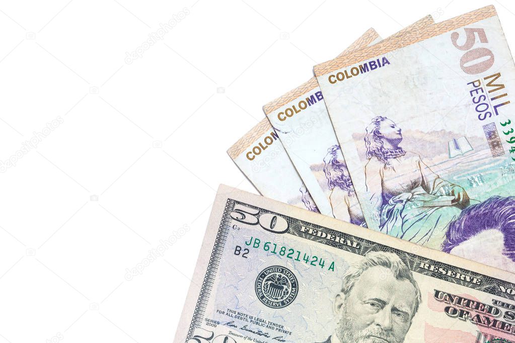 tipo de cambio entre Dólar USA y Peso colombiano en 2019 2022
