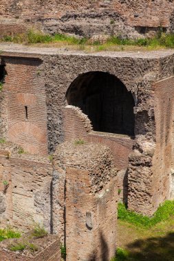 Roma'daki Palatine Tepesi'ndeki Domitian Stadyumu'nun duvarlarının detayı