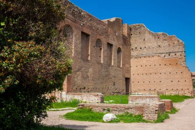 Roma'daki Palatine Tepesi'ndeki Domus Augustana antik kalıntıları