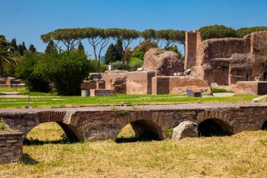 Roma'daki Palatine Tepesi'ndeki Domus Augustana antik kalıntıları