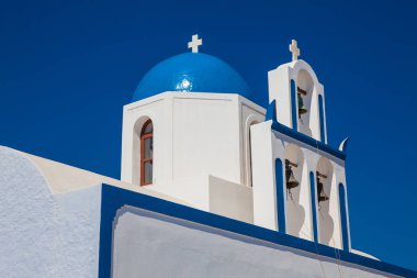 Profitis Ilias kilisesi Santorini Adası Fira ve Oia arasında yürüyüş yolu No 9 yanında bulunan