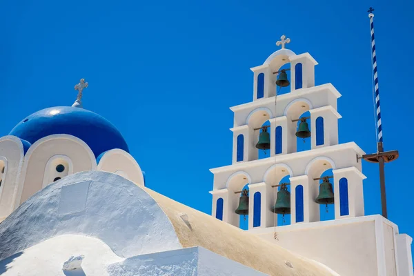 Epifanios Hagyományos Ortodox Templom Akrotiri Falu Santorini Szigetén — Stock Fotó