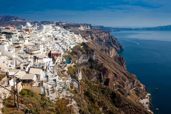 The city of Fira and the Aegean sea in Santorini Island — Stock Photo, Image