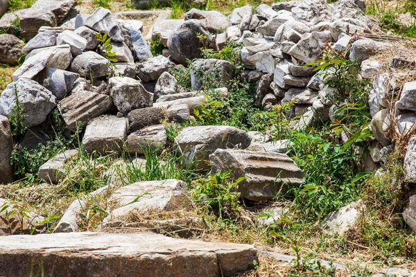 Détail des ruines antiques à l'Agora romaine située au nord de l'Acropole à Athènes — Photo