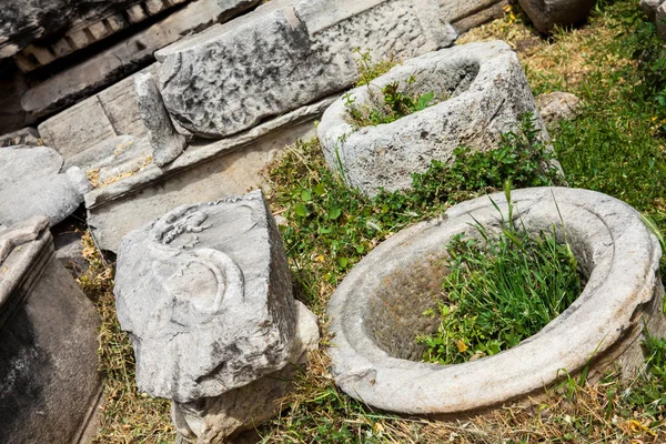 Detail starověkých zřícenin na římské Agora se nachází na sever od Akropole v Aténách — Stock fotografie