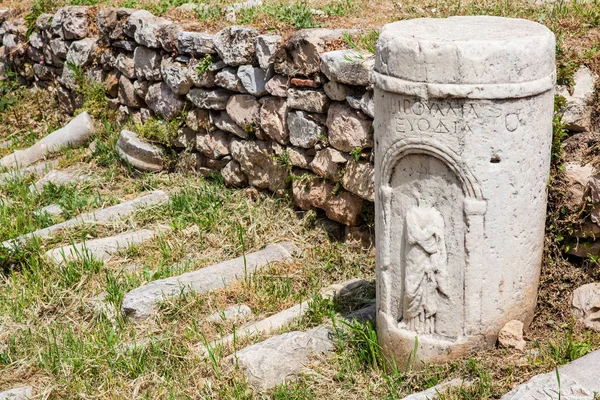 Detalhe das ruínas antigas no agora roman situado ao norte do acropolis em Atenas — Fotografia de Stock