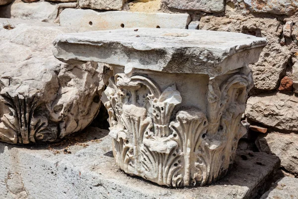 Detail of the ancient ruins at the Roman Agora located to the north of the Acropolis in Athens — Stock Photo, Image