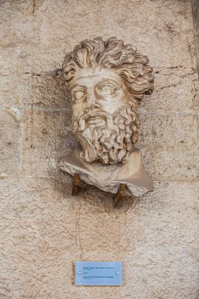 Athens Greece April 2018 Head Triton Odelon Agrippa Stoa Attalos — Stock Photo, Image