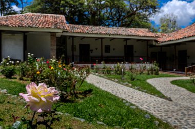 El Cerrito, Valle del Cauca, Colombia - 20 August 2025. Garden of the beautiful Hacienda El Paraiso, setting for the famous novel Maria written by Jorge Isaacs.