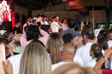 Cali, Colombia - 10 September 2025. Opening event for the national tour of the right wing presidential candidate Abelardo de la Espriella in Cali.