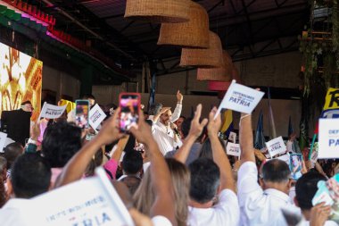 Cali, Colombia - 10 September 2025. Opening event for the national tour of the right wing presidential candidate Abelardo de la Espriella in Cali.