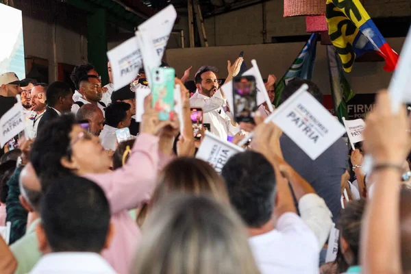 Cali, Colombia - 10 September 2025. Opening event for the national tour of the right wing presidential candidate Abelardo de la Espriella in Cali.