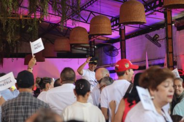 Cali, Colombia - 10 September 2025. Supporters assisting to the opening event for the national tour of the right wing presidential candidate Abelardo de la Espriella in Cali.