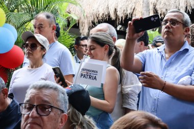 Cali, Colombia - 10 September 2025. Supporters assisting to the opening event for the national tour of the right wing presidential candidate Abelardo de la Espriella in Cali.