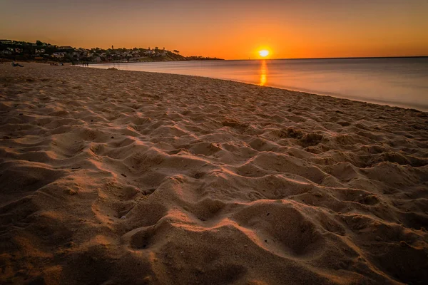 Sunset Pláži Franston Zátoce Port Philip Austrálii — Stock fotografie