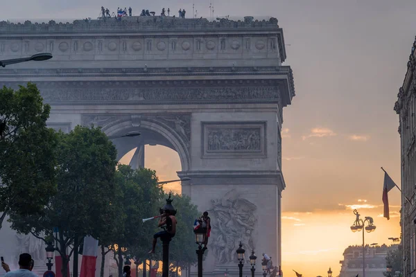 Arco Del Triunfo París Después Copa Del Mundo 2018 — Foto de Stock