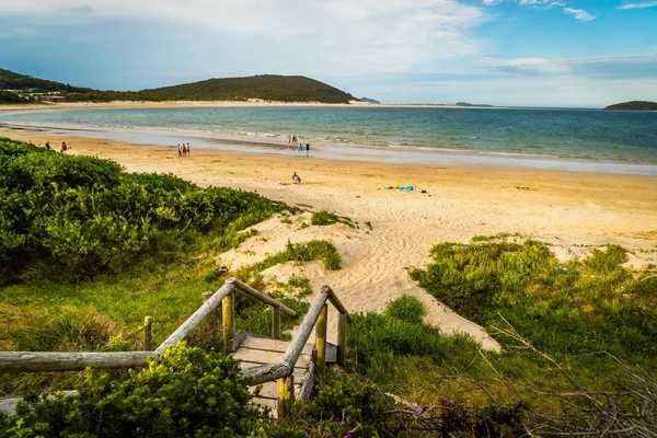 Port Stephens Plajları Yeni Güney Galler Avustralya Okyanus Görünümü Stok Resim