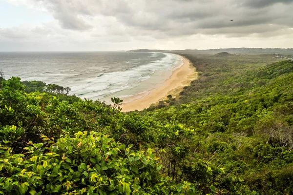 Tallows Beach Byron Bay Austrália Dia Nublado — Fotografia de Stock