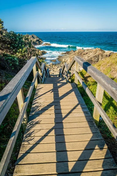 Escaleras Que Bajan Una Cala Escondida Australia Verano —  Fotos de Stock