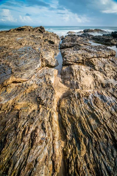 Fault Rocks Close Sea — Stock Photo, Image
