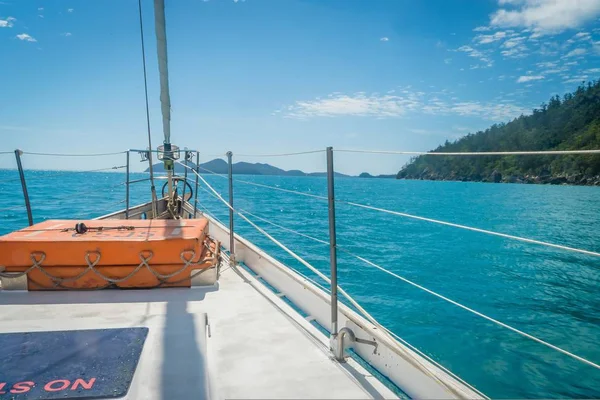 Voile Sur Bateau Pour Île Whitsundays Australie — Photo