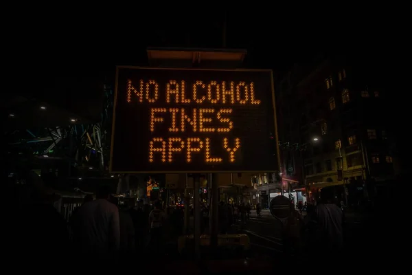 Não Multas Por Álcool Aplicar Sinal Proibindo Consumo Álcool — Fotografia de Stock