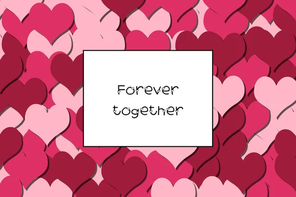 Para Sempre Juntos Cartão Amor Com Corações Vermelhos Cereja Como — Fotografia de Stock