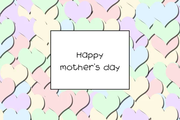 Happy Mother Day Love Card Pastel Hearts Background — Stock Photo, Image