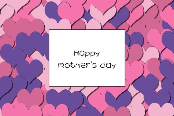 Happy Mother Day Love Card Pink Hearts Background — Stock Photo, Image