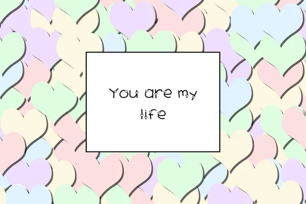 You Life Love Card Pastel Hearts Background — Stock Photo, Image