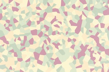 Sarı yeşil Çin gül, orta şampanya, adaçayı, soyut geometrik şekillerle mozaiği şeftali-turuncu, koyu deniz yeşil renkleri, suluboya kağıdı doku