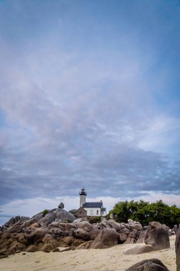 Güzel Pontusval fener Fransa Bretagne içinde