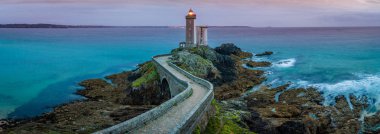 Petit minou lighthouse panorama long exposure in France clipart