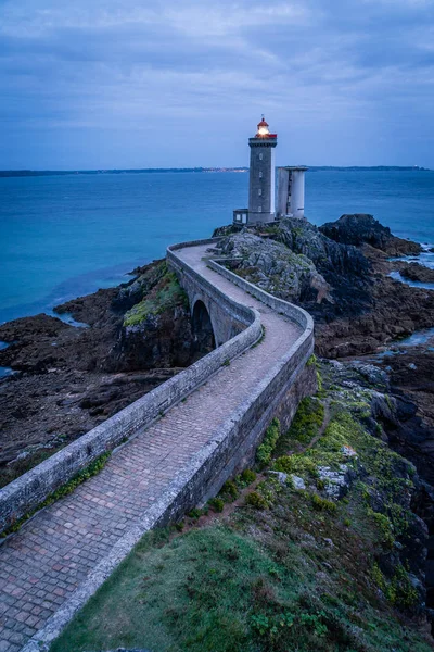 Phare de Petit minou juste après le coucher du soleil en Bretagne — Photo