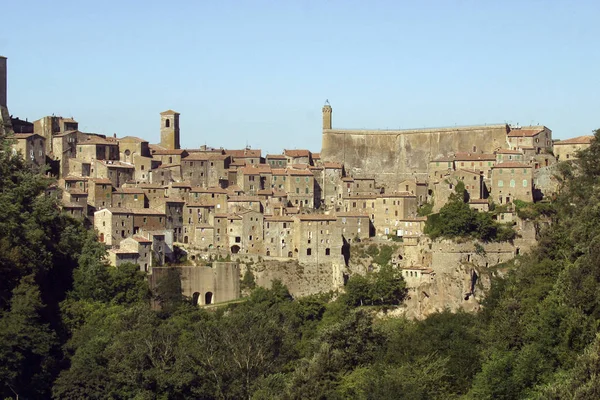 Itália Toscana Aldeia Sorano Distrito Cidade Grosseto — Fotografia de Stock