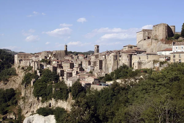 Itália Toscana Aldeia Sorano Distrito Cidade Grosseto — Fotografia de Stock