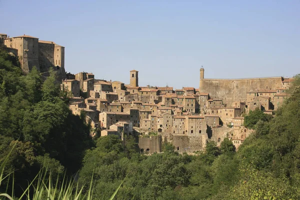 Itália Toscana Aldeia Sorano Distrito Grosseto — Fotografia de Stock