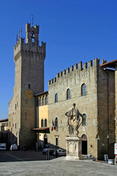 Talya Toskana Arezzo Priori Sarayı Belediye Binası — Stok fotoğraf