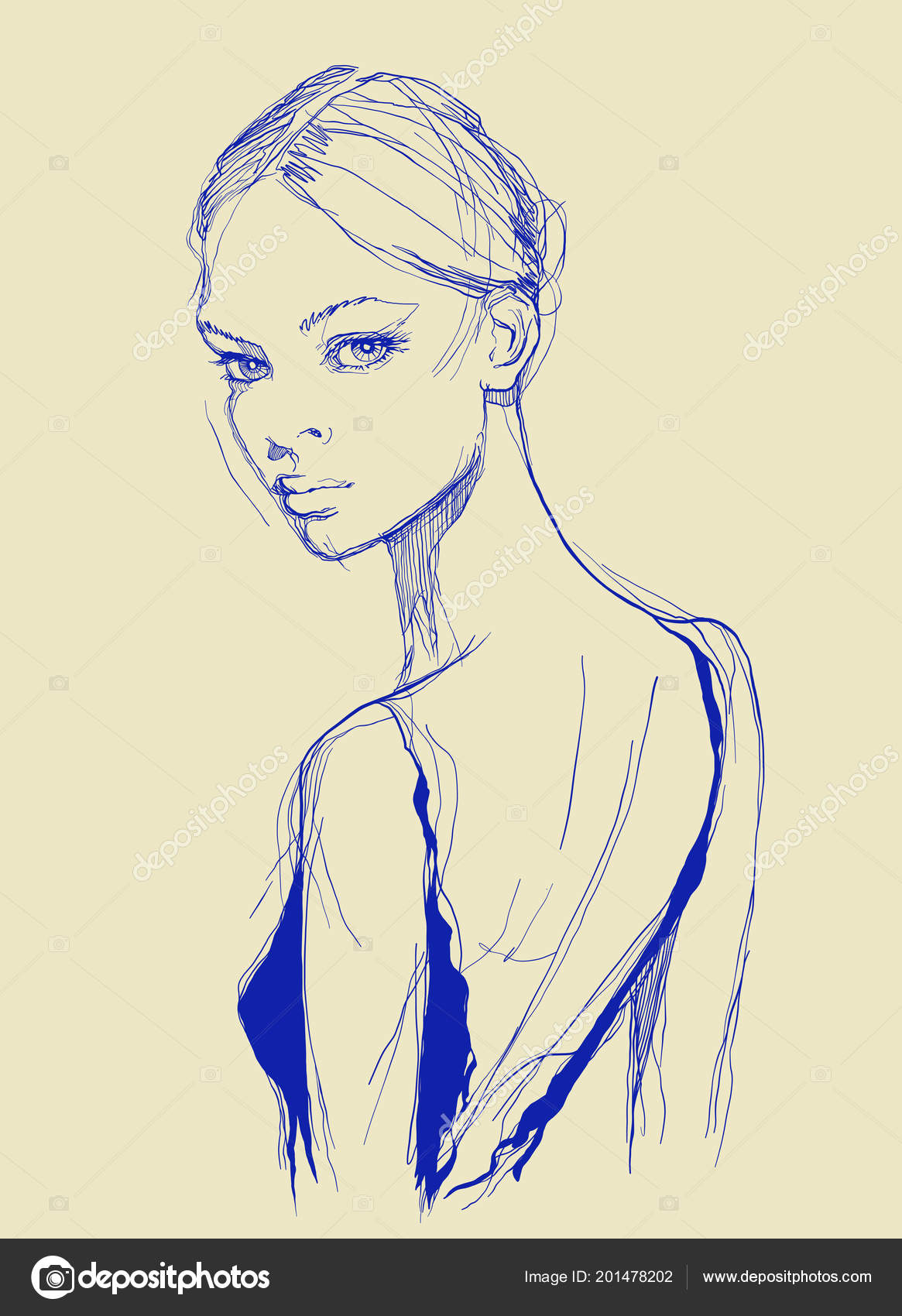 Beautiful young Asian woman drawing sketch face Handdrawn modern fashion  illustration of a girl model art portrait Beauty background for natural  design art Abstract girl model fashion illustration 5251293 Vector Art at