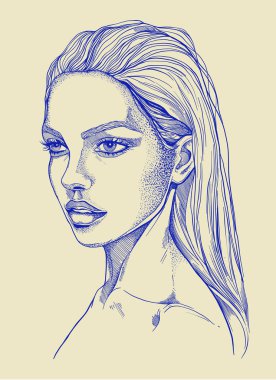 Kızın yüzü model. Güzel kız.