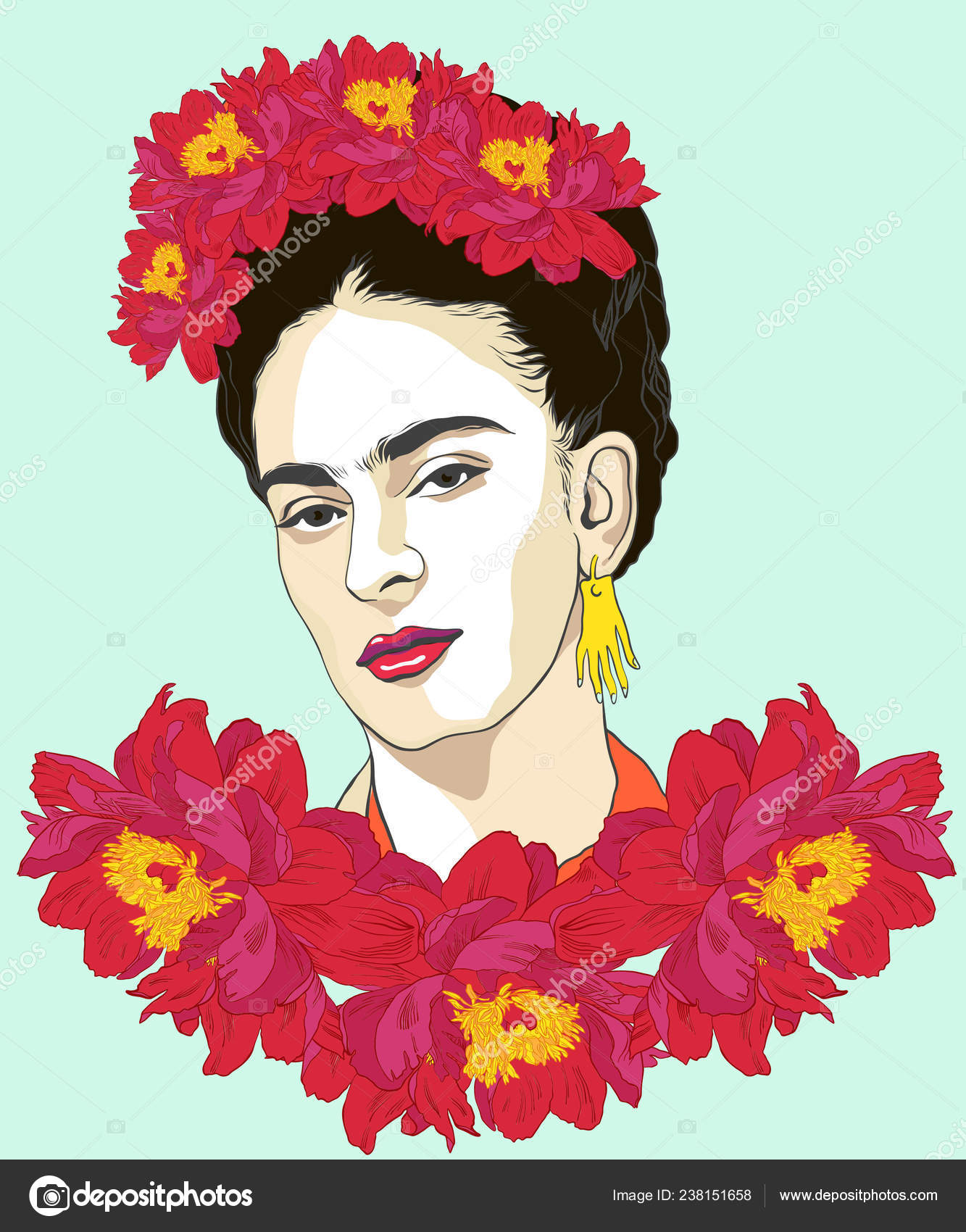 Magdalena Carmen Frida Kahlo Born July 1907 July 1954 Mexican — Stock ...