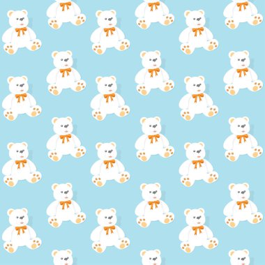 Mavi arka planda ayılar olan kusursuz bir desen..