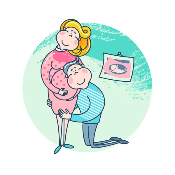 Mutter Und Vatertag Glückliche Familie Schwangerschaft — Stockvektor