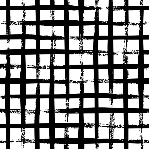 Beyaz arka planda izole edilmiş siyah çizgileri olan kusursuz çizgili desen. El çizimi çizimi. Izgaralı tek renkli doku.