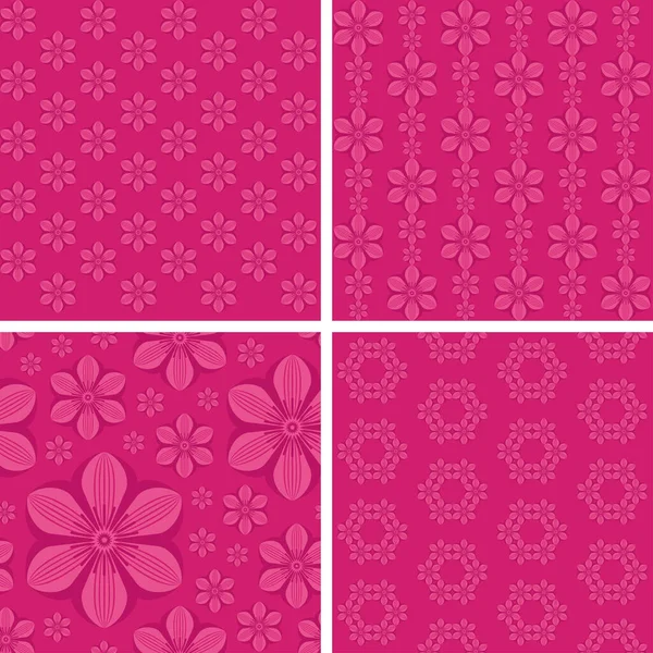 Безшовні Квіткові Візерунки Рожевому Фоні — стоковий вектор