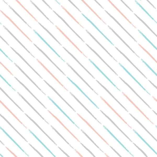 Безшовний Смугастий Візерунок Світлими Діагональними Лініями Ізольовані Білому Тлі Рука — стоковий вектор