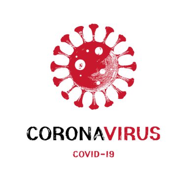Virüs Salgını Koruma Konsepti. Harfli simge. Orta Doğu Solunum Sendromu Coronavirüs ve Roman Coronavirüs 2019-nCoV 'un soyut virüs modeli..